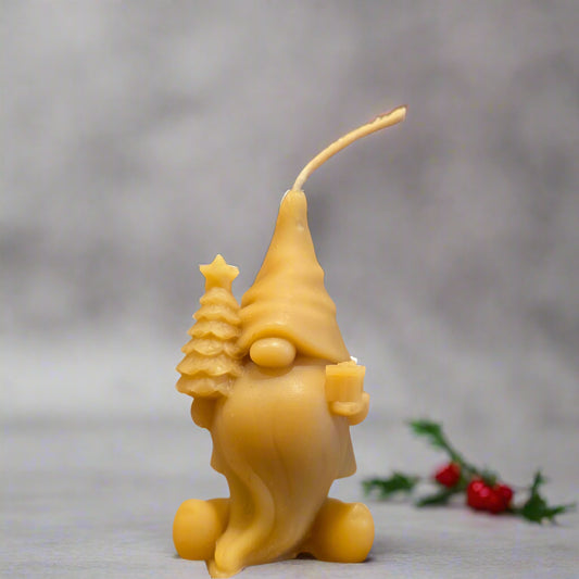 Christmas Gonk Pure Beeswax Candle