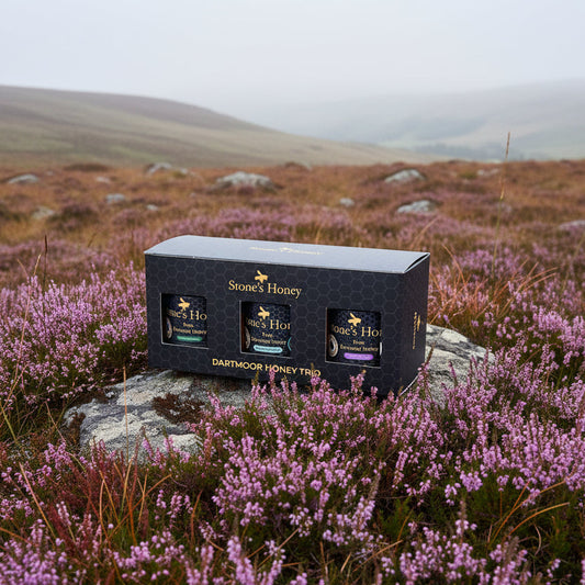 Dartmoor Honey Trio Gift Box – 3 x 227g Artisan Raw Devon Honey | Luxury British Honey Gift Set