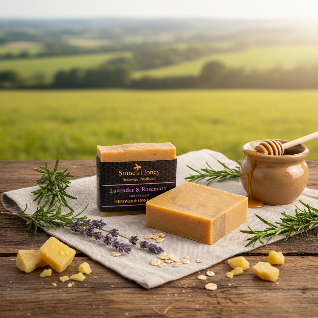 Lavender & Rosemary with Oatmeal Honey Beeswax Soap | 80g
