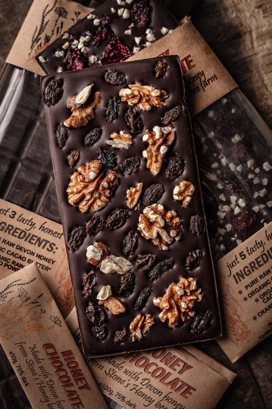 Honey Chocolate – Raisin & Walnut – (100g)