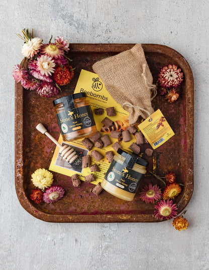 Stone's Honey Gift Set – 2x 360g Jars & Beebombs