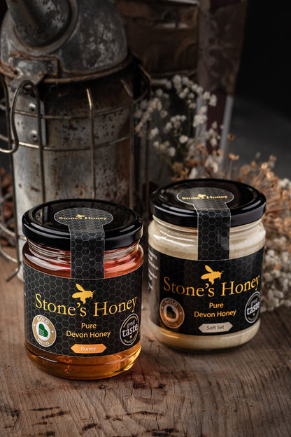 Stone's Honey Gift Set – 2x 360g Jars & Beebombs