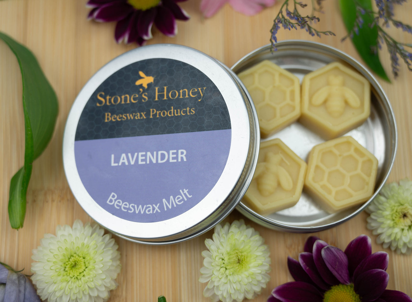 Bee-Themed Wax Melts – Natural Beeswax with 8 Luxurious Scents