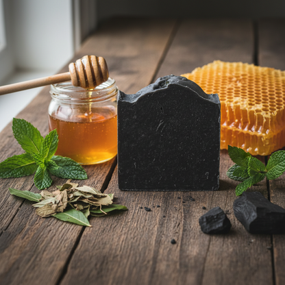 Patchouli & Peppermint with Charcoal Honey Beeswax Soap | 80g
