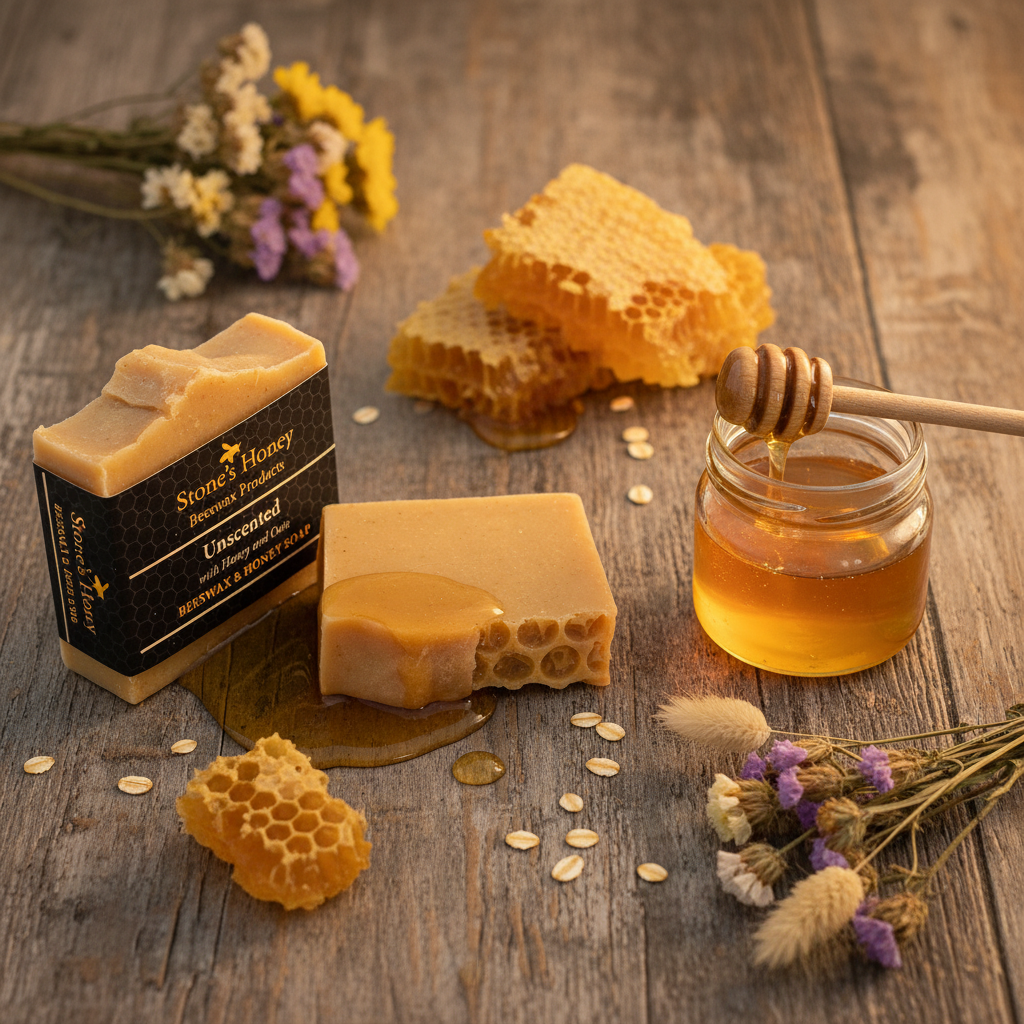 Honey & Oats Beeswax Soap | Unscented Natural Bar | 80g