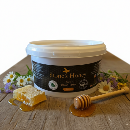 Stones Honey 3kg bulk honey tub – 100% natural Devon honey direct from the beekeeper
