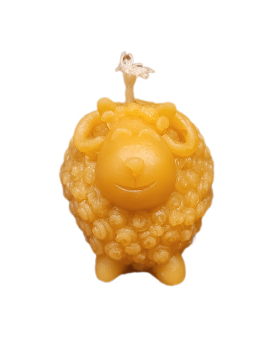 Hand Poured Pure Beeswax candle- Sheep